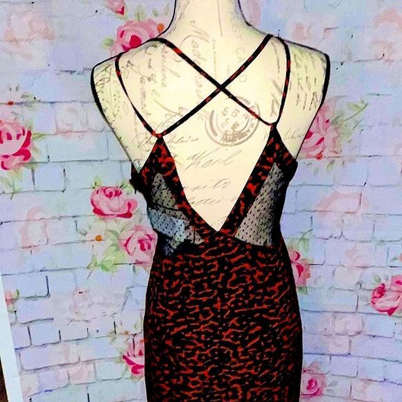 NWT! “BLUE LIFE”RED& Black Cheetah maxi - Picture 3 of 15